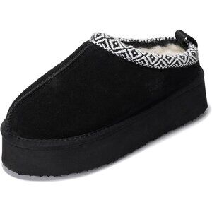 ⚡Women Project Cloud Black Leather Soft Memory Foam Cozy Supportive Slipper
